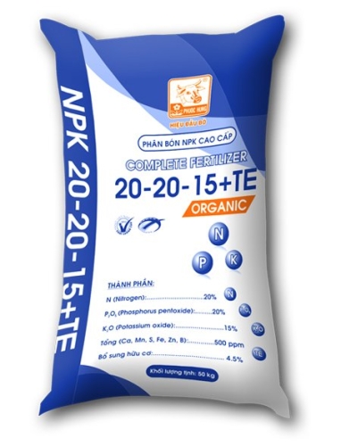 Phân bón NPK 20-20-15 + TE ORGANIC - Phân Bón Phước Hưng - Công Ty TNHH Thương Mại - Sản Xuất Phước Hưng